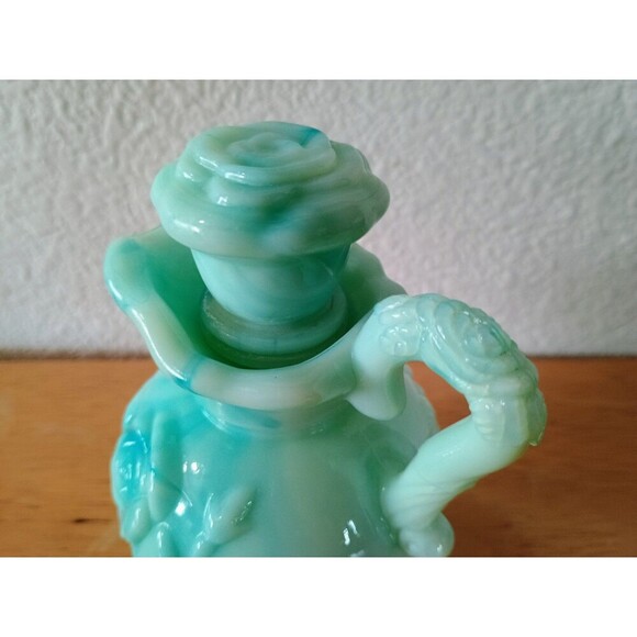 Vintage Avon 1986 Perfume Bottle Mint Green Victorian Style - No Dish - Picture 6 of 8